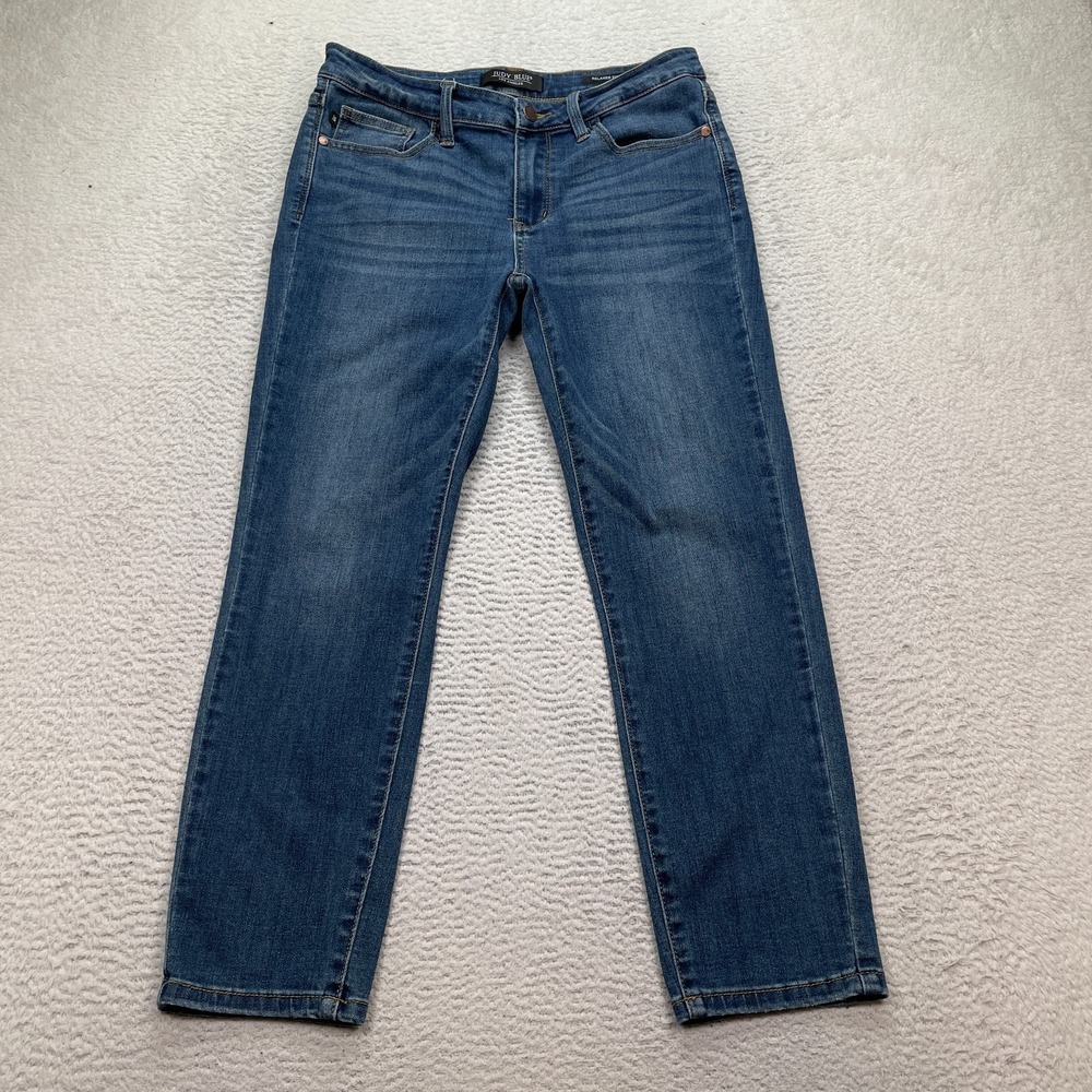 Judy Blue Jeans Womens 30 (FITS 32x26) Blue Relaxed Fit‎ Stretch Denim